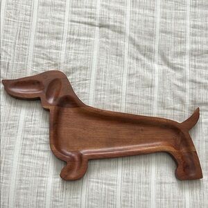 The Company Store Wooden Dachshund Shaped Charcuterie/ serving platter